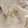 Pendientes nudo de lazo oro